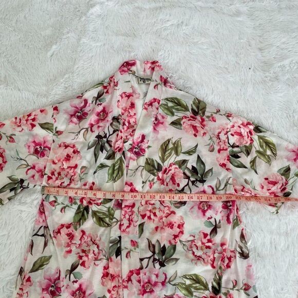 Show Me Your MuMu White Pink Floral Cover Up Open Cardigan One Size - Picture 2 of 10